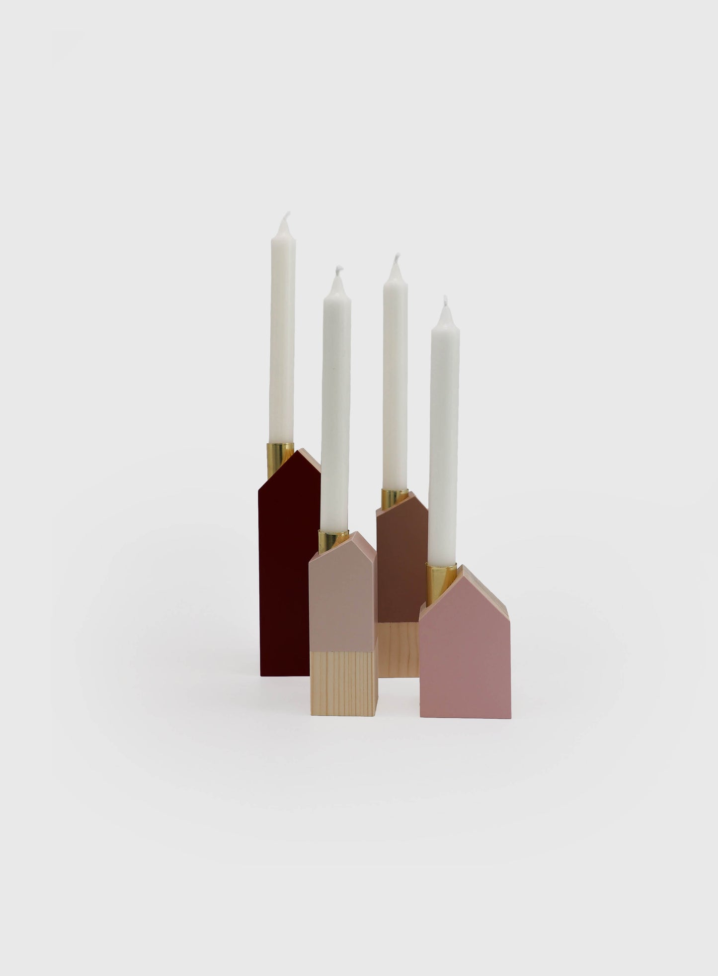 Adventskerzenhalter "Haus", 4-er Set