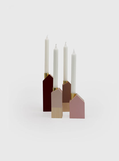 Adventskerzenhalter "Haus", 4-er Set