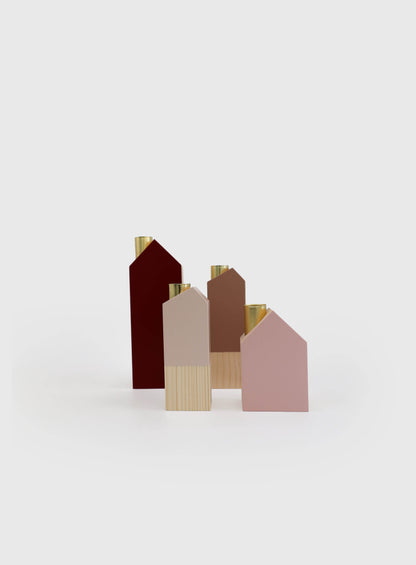 Adventskerzenhalter "Haus", 4-er Set