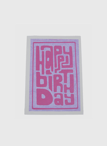 Happy Birthday-Karte Pink/Lila